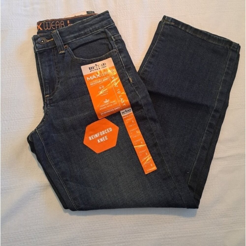 Urban Pipeline boys size 8 straight leg jeans, adjustable waist, New